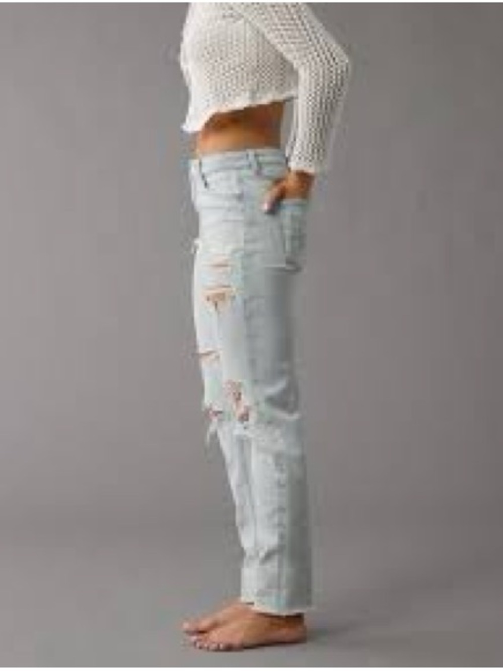American Eagle Outfitters Light Blue Ripped Skinny Jeans